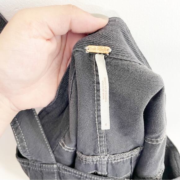 FREE PEOPLE Gray Overall Button Up Skirt Size 4 - Picture 4 of 7